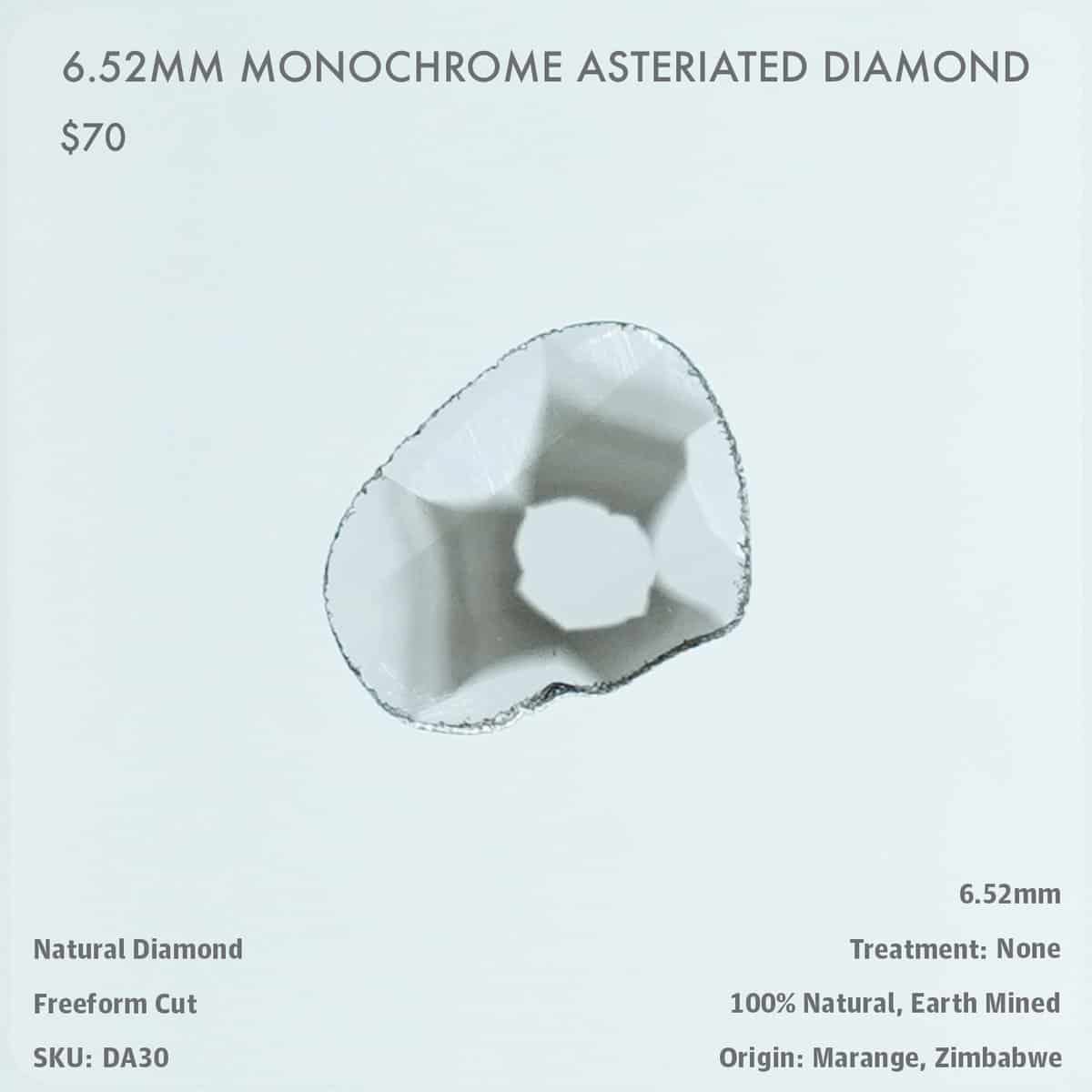 6.52mm Monochrome Asteriated Diamond