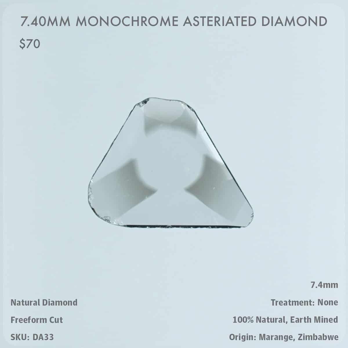 7.40mm Monochrome Asteriated Diamond
