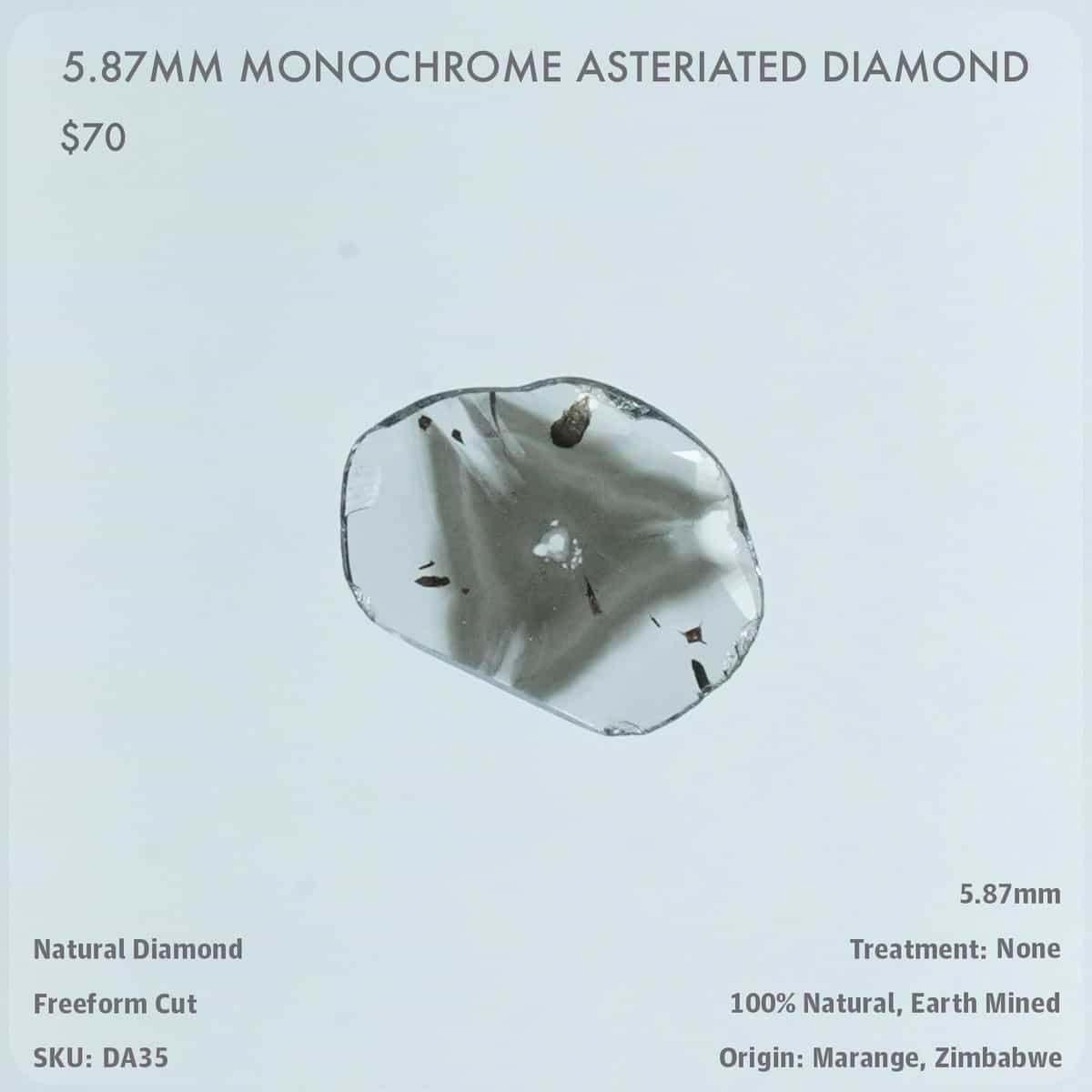 5.87mm Monochrome Asteriated Diamond
