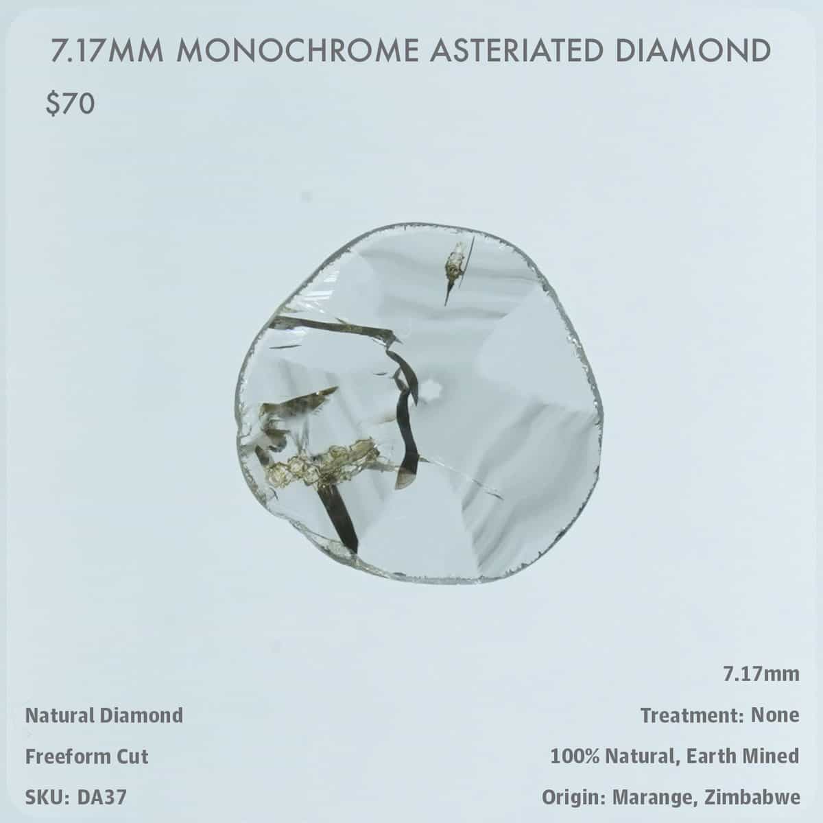 7.17mm Monochrome Asteriated Diamond
