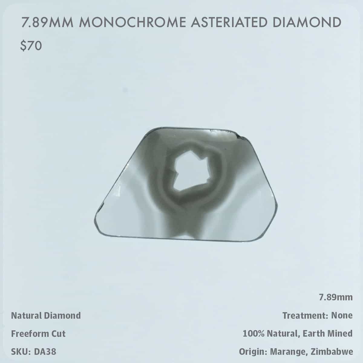 7.89mm Monochrome Asteriated Diamond