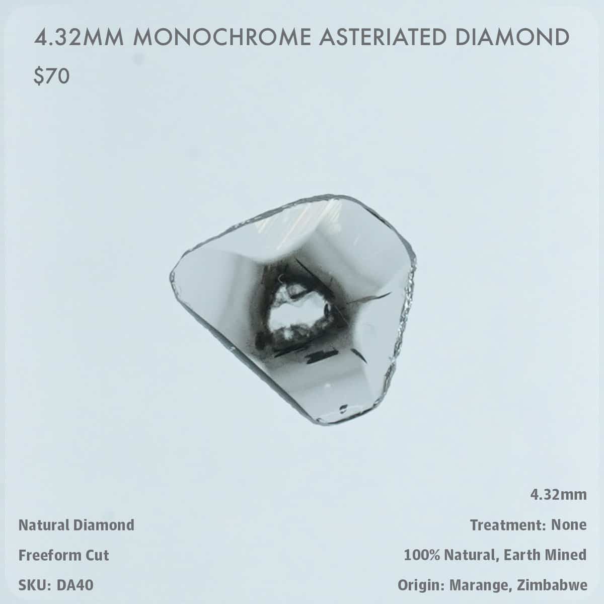 4.32mm Monochrome Asteriated Diamond