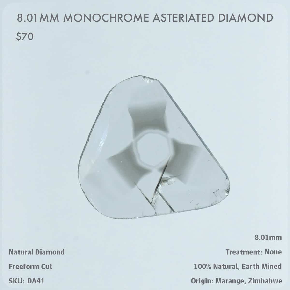 8.01mm Monochrome Asteriated Diamond