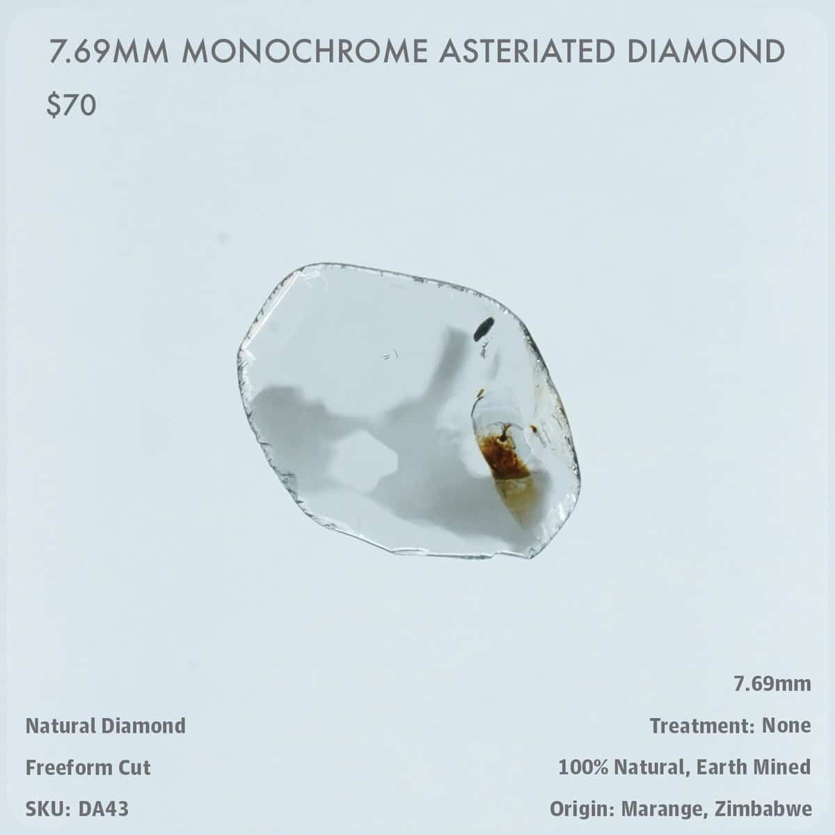 7.69mm Monochrome Asteriated Diamond