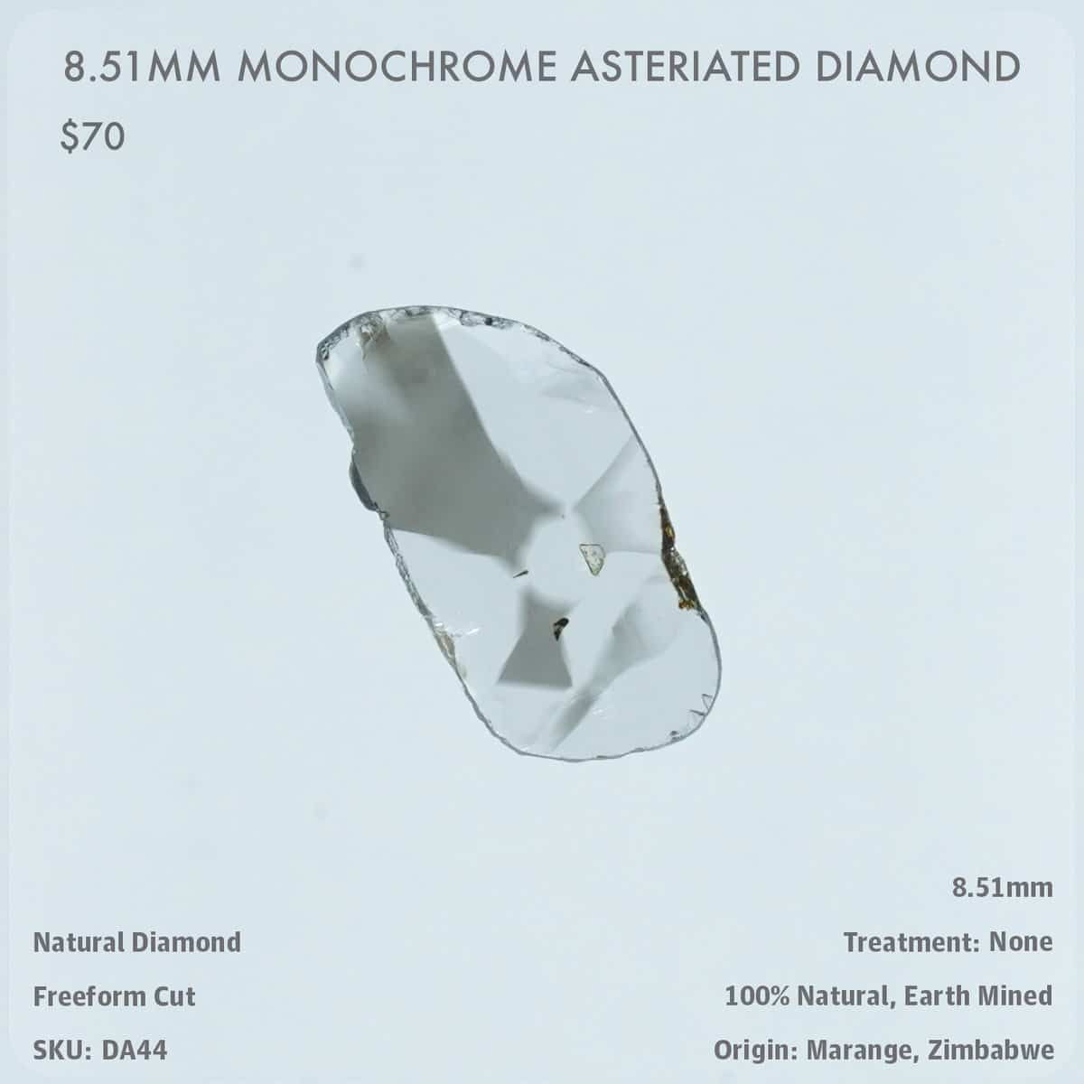 8.51mm Monochrome Asteriated Diamond