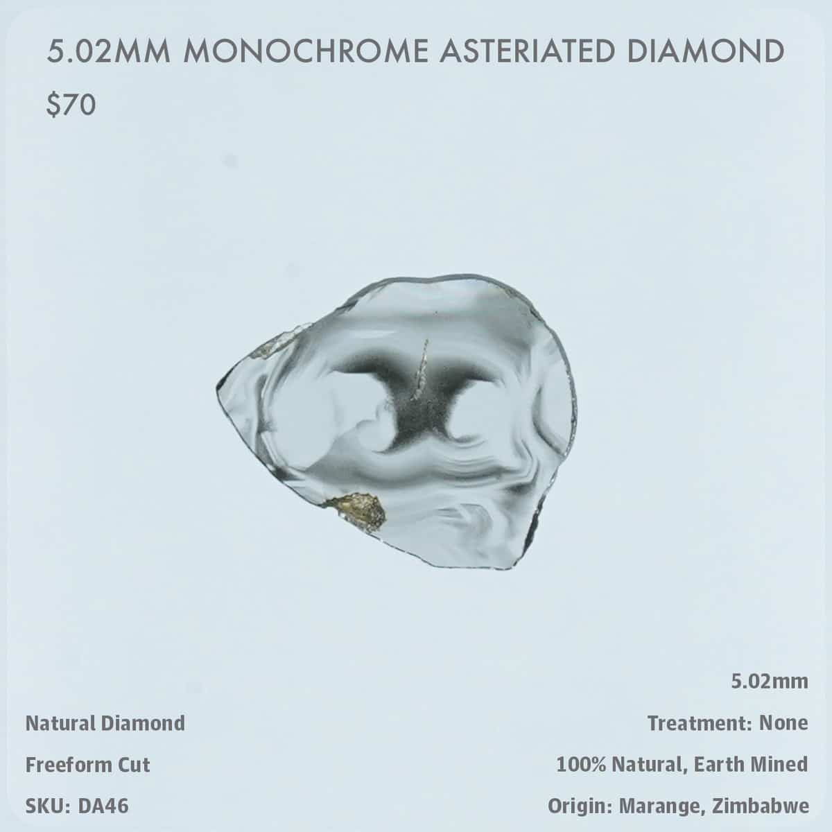 5.02mm Monochrome Asteriated Diamond