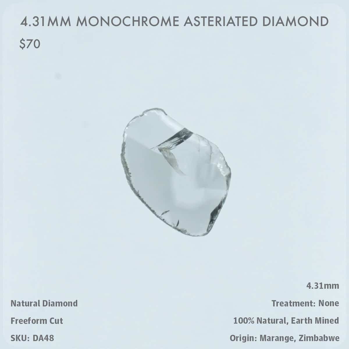 4.31mm Monochrome Asteriated Diamond