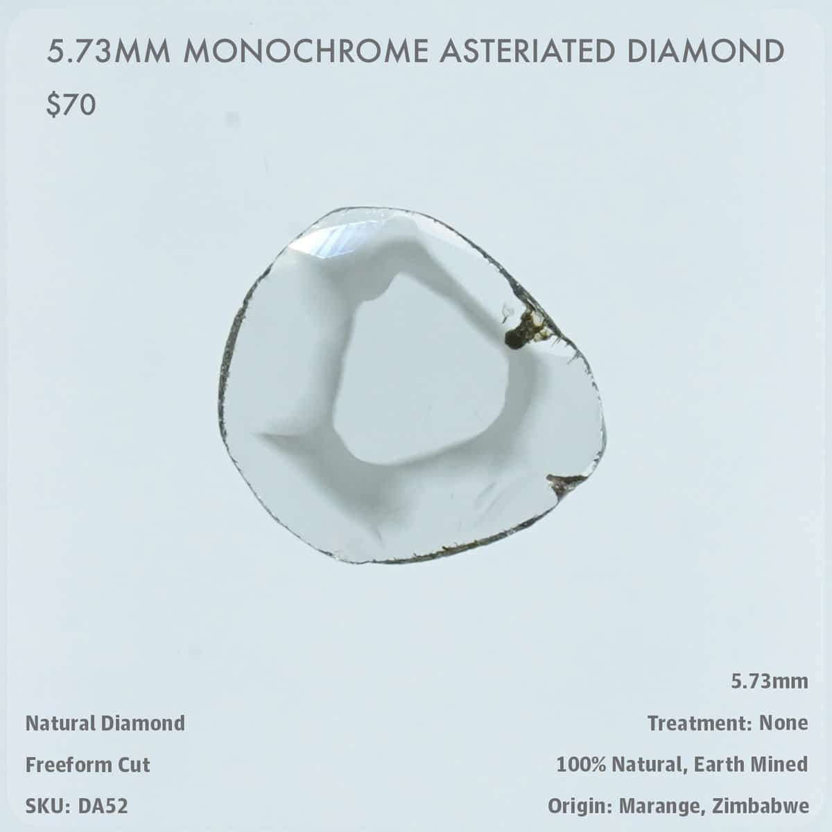 5.73mm Monochrome Asteriated Diamond