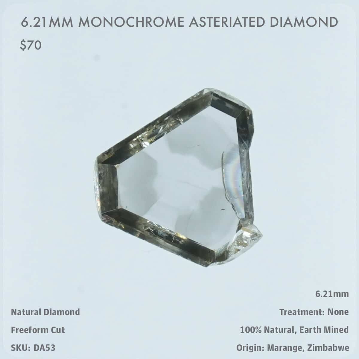6.21mm Monochrome Asteriated Diamond