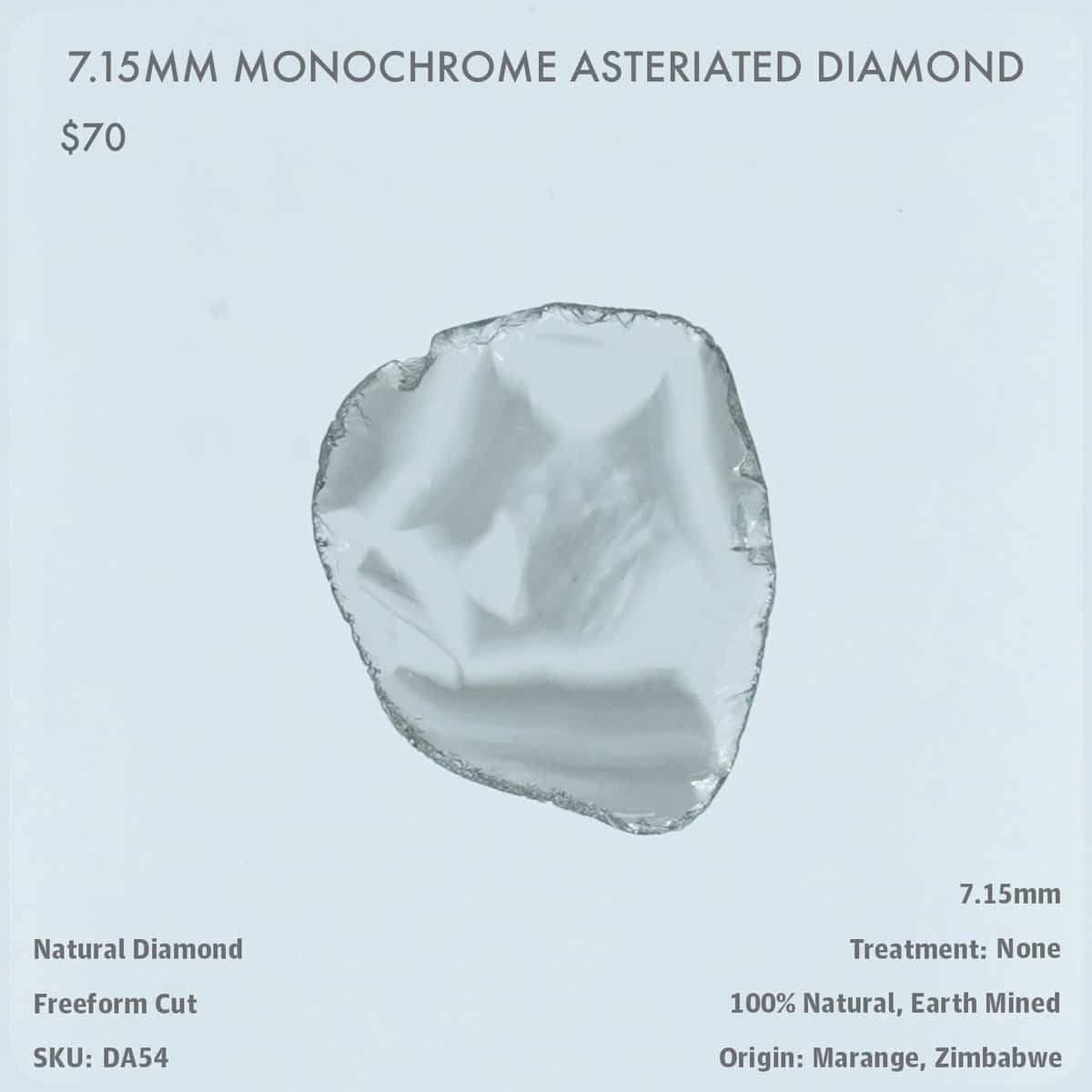 7.15mm Monochrome Asteriated Diamond