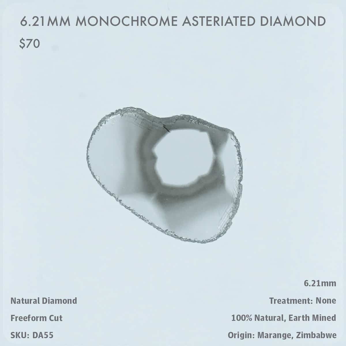 6.21mm Monochrome Asteriated Diamond