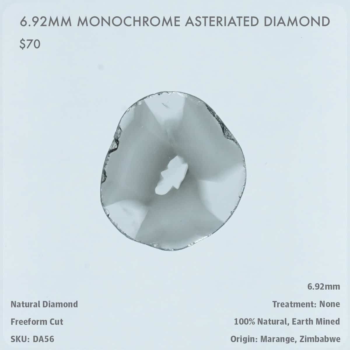 6.92mm Monochrome Asteriated Diamond