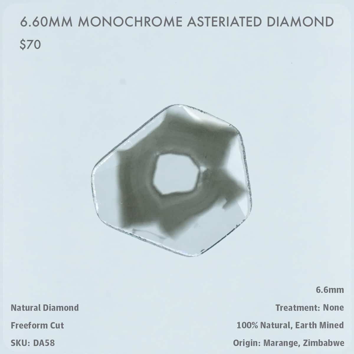 6.60mm Monochrome Asteriated Diamond