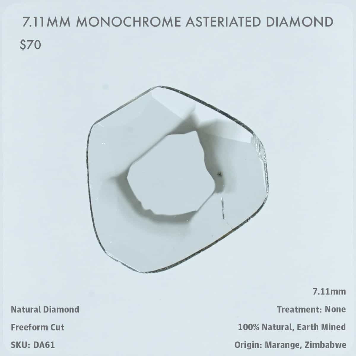 7.11mm Monochrome Asteriated Diamond