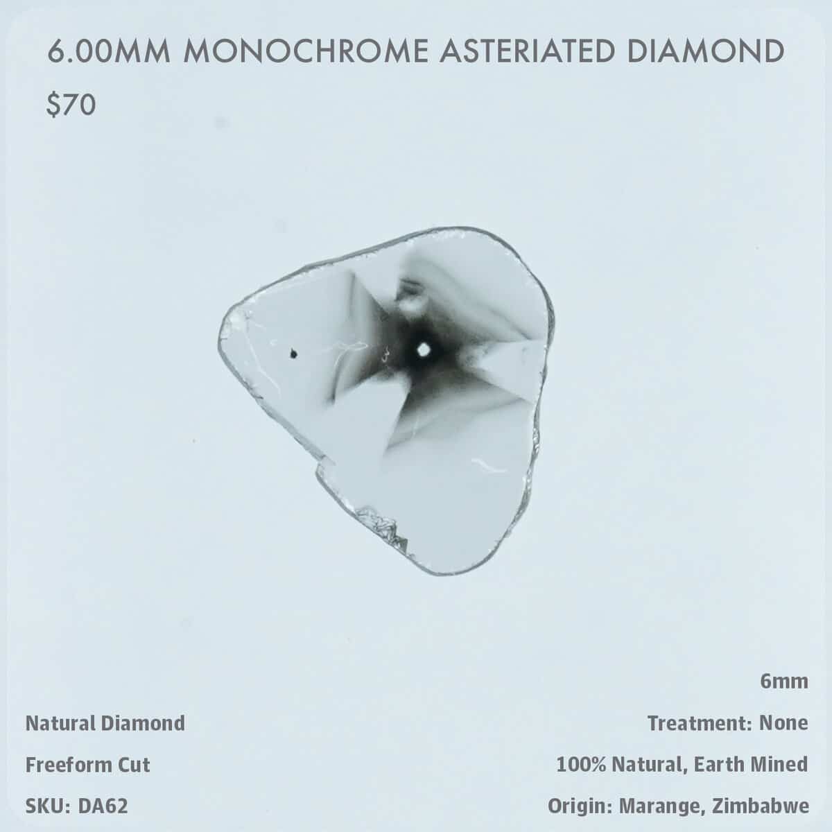 6.00mm Monochrome Asteriated Diamond