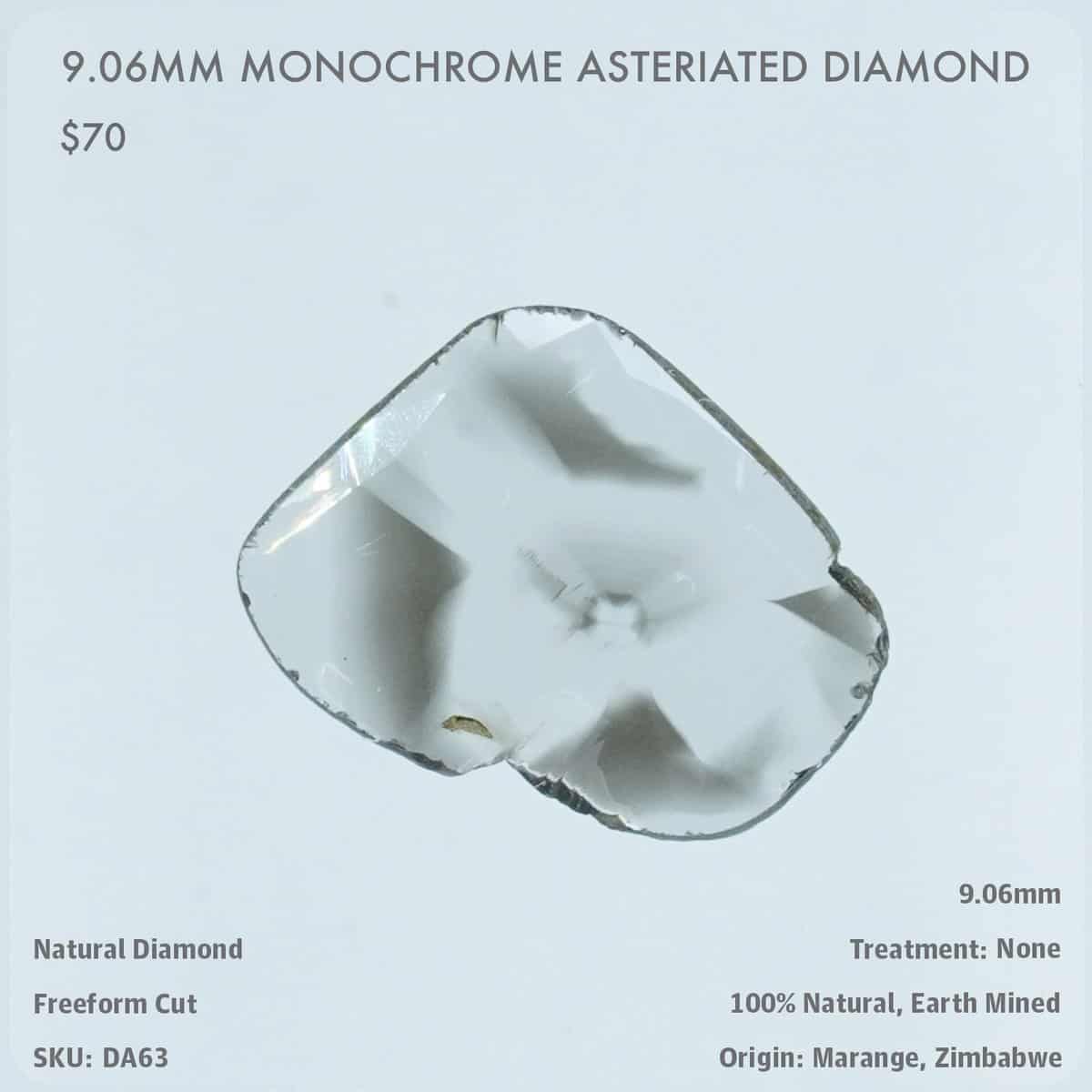 9.06mm Monochrome Asteriated Diamond