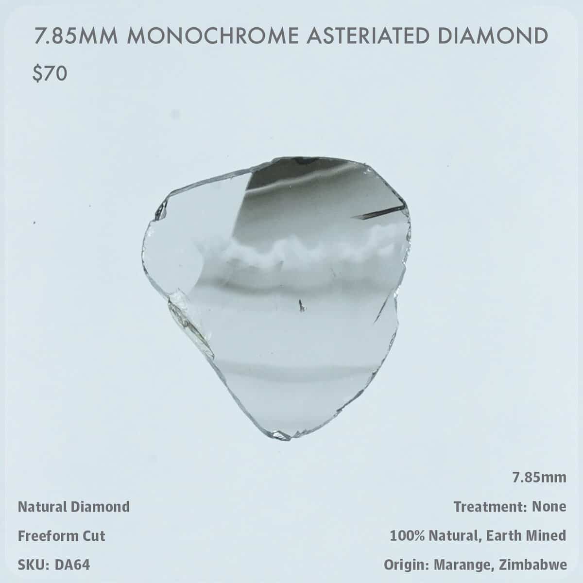 7.85mm Monochrome Asteriated Diamond