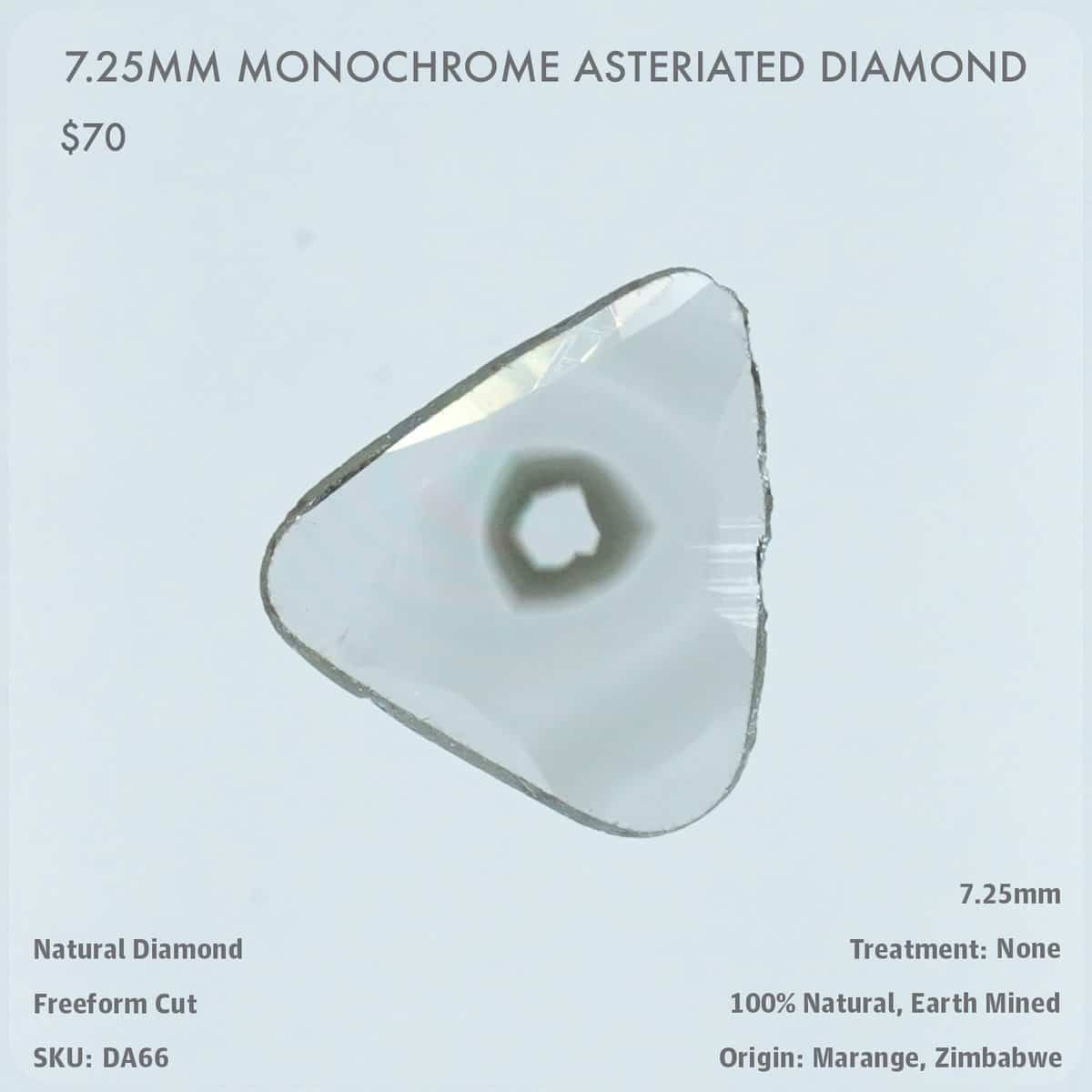 7.25mm Monochrome Asteriated Diamond