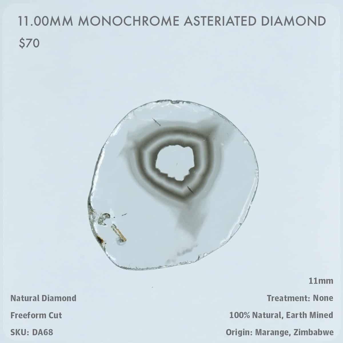 11.00mm Monochrome Asteriated Diamond