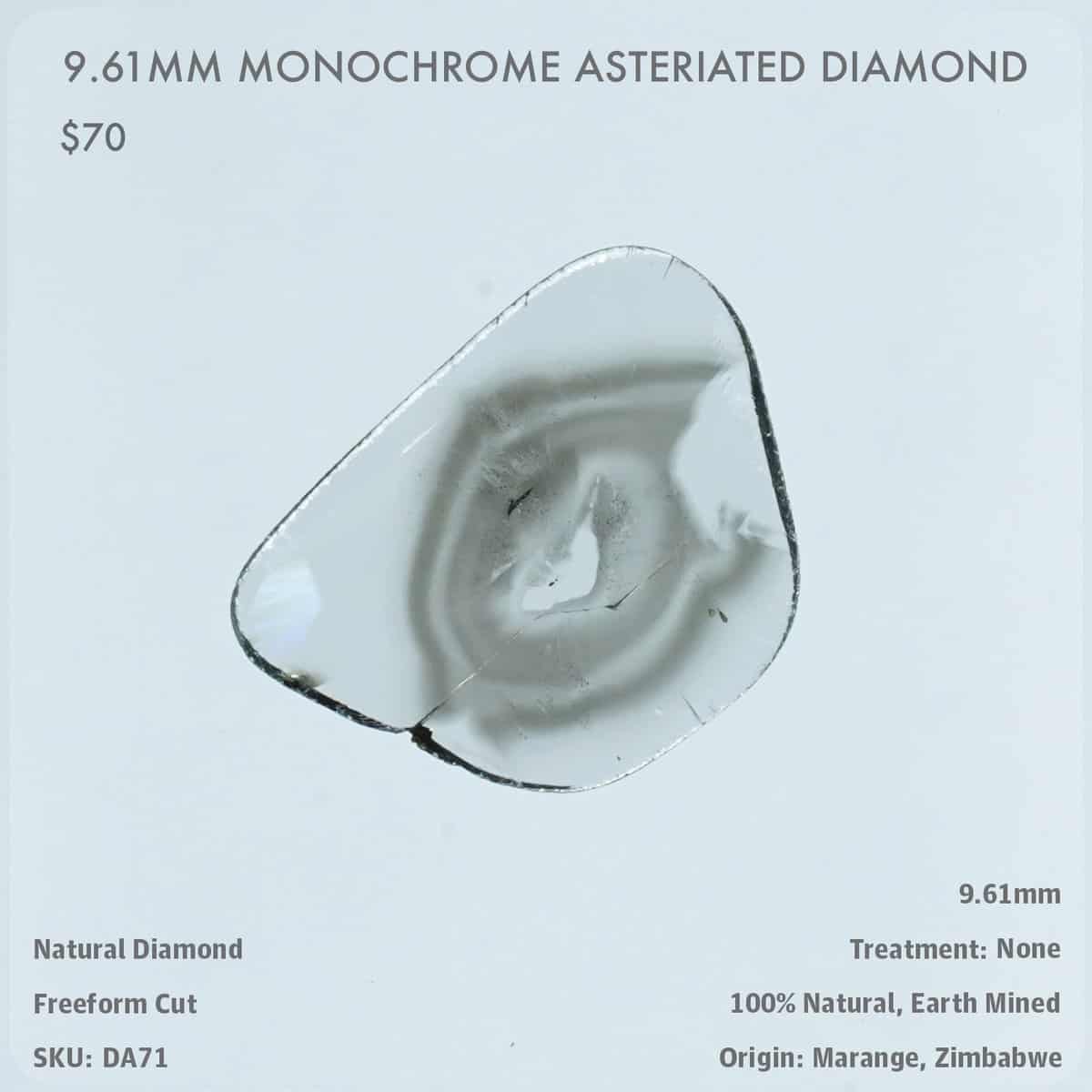 9.61mm Monochrome Asteriated Diamond