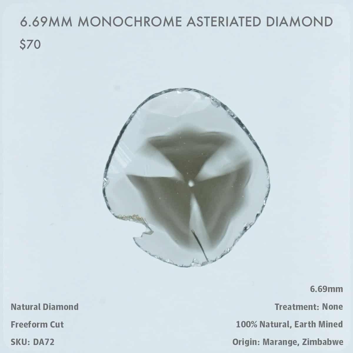6.69mm Monochrome Asteriated Diamond