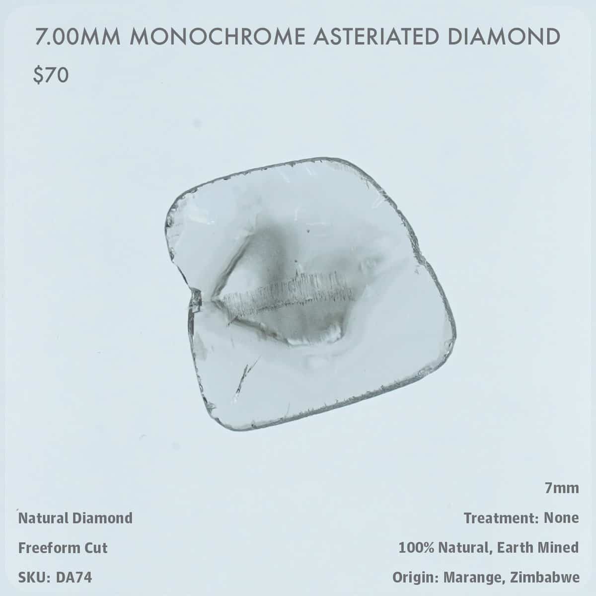 7.00mm Monochrome Asteriated Diamond