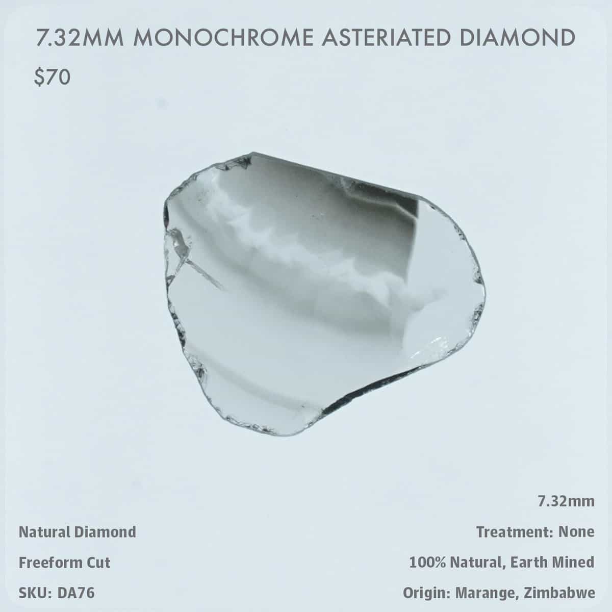7.32mm Monochrome Asteriated Diamond