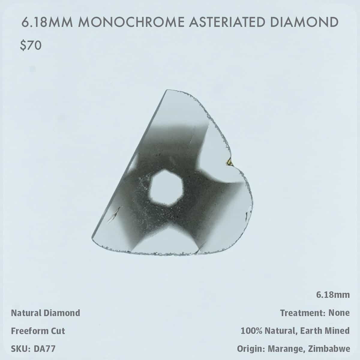 6.18mm Monochrome Asteriated Diamond