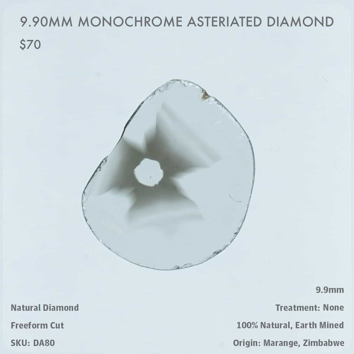 9.90mm Monochrome Asteriated Diamond