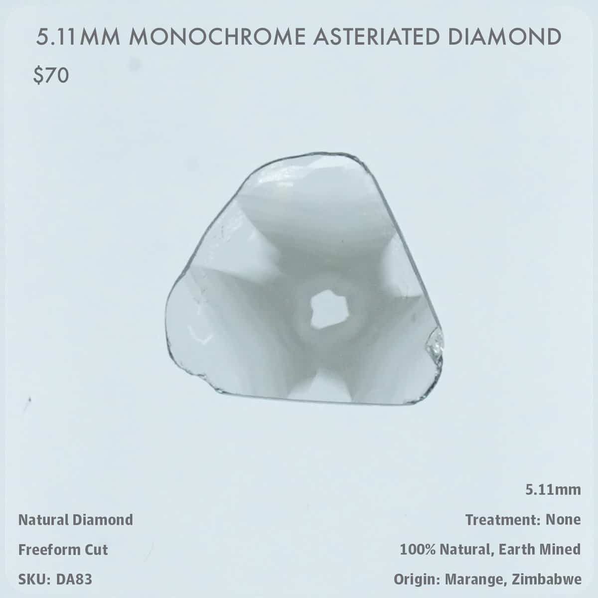5.11mm Monochrome Asteriated Diamond