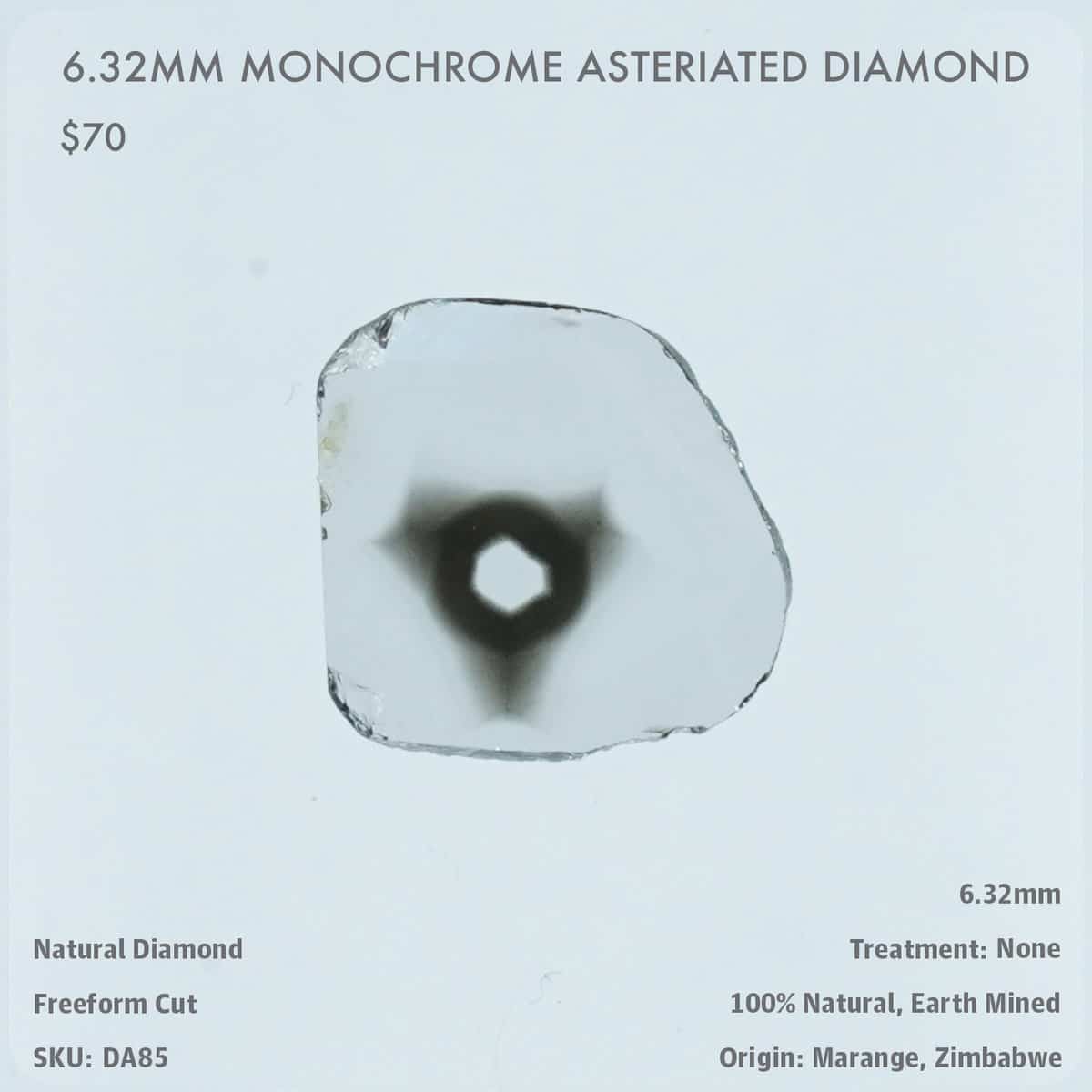 6.32mm Monochrome Asteriated Diamond