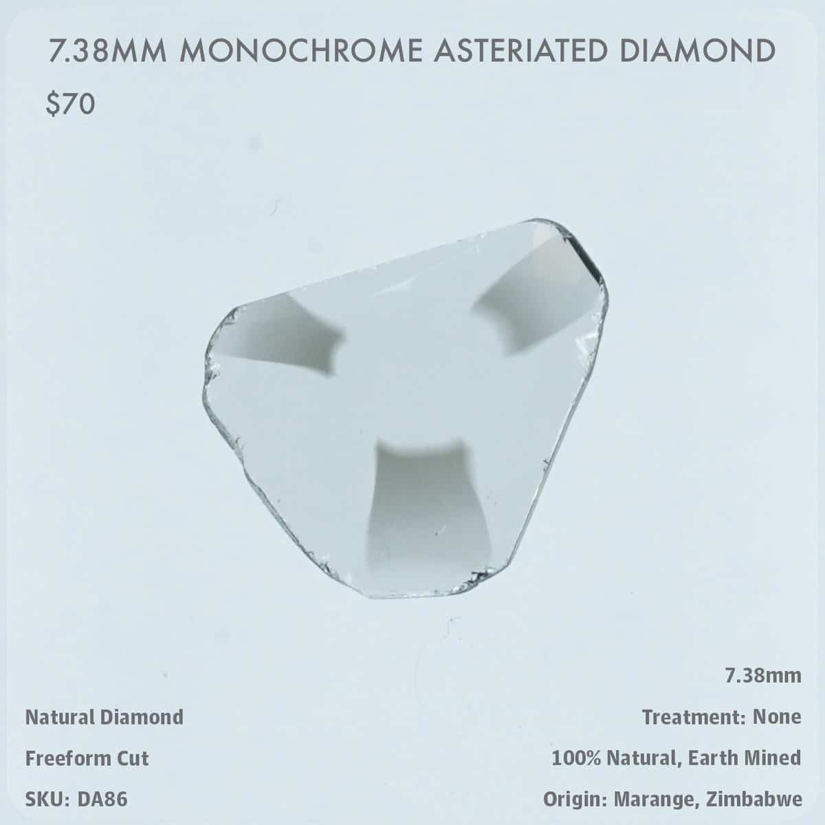7.38mm Monochrome Asteriated Diamond