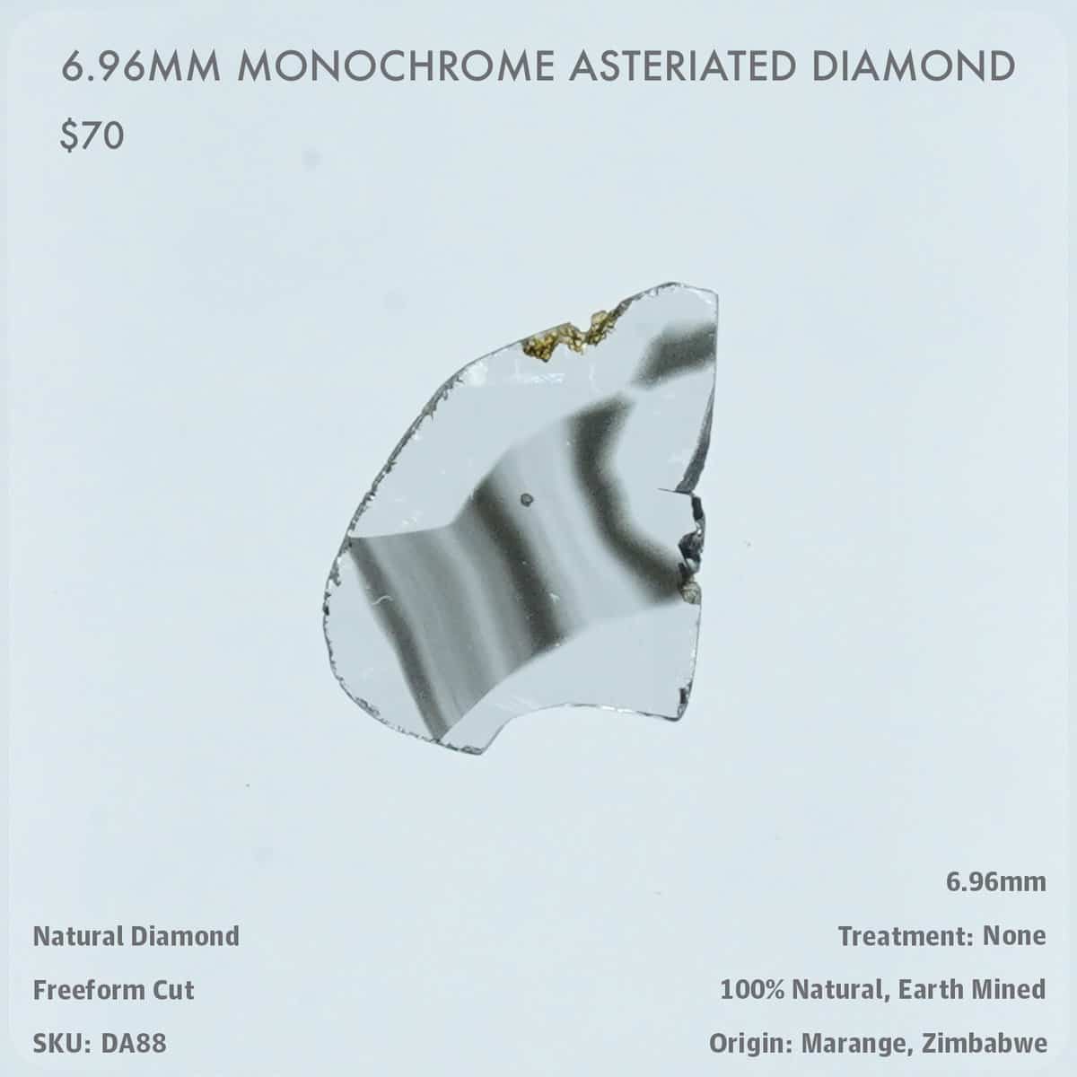 6.96mm Monochrome Asteriated Diamond