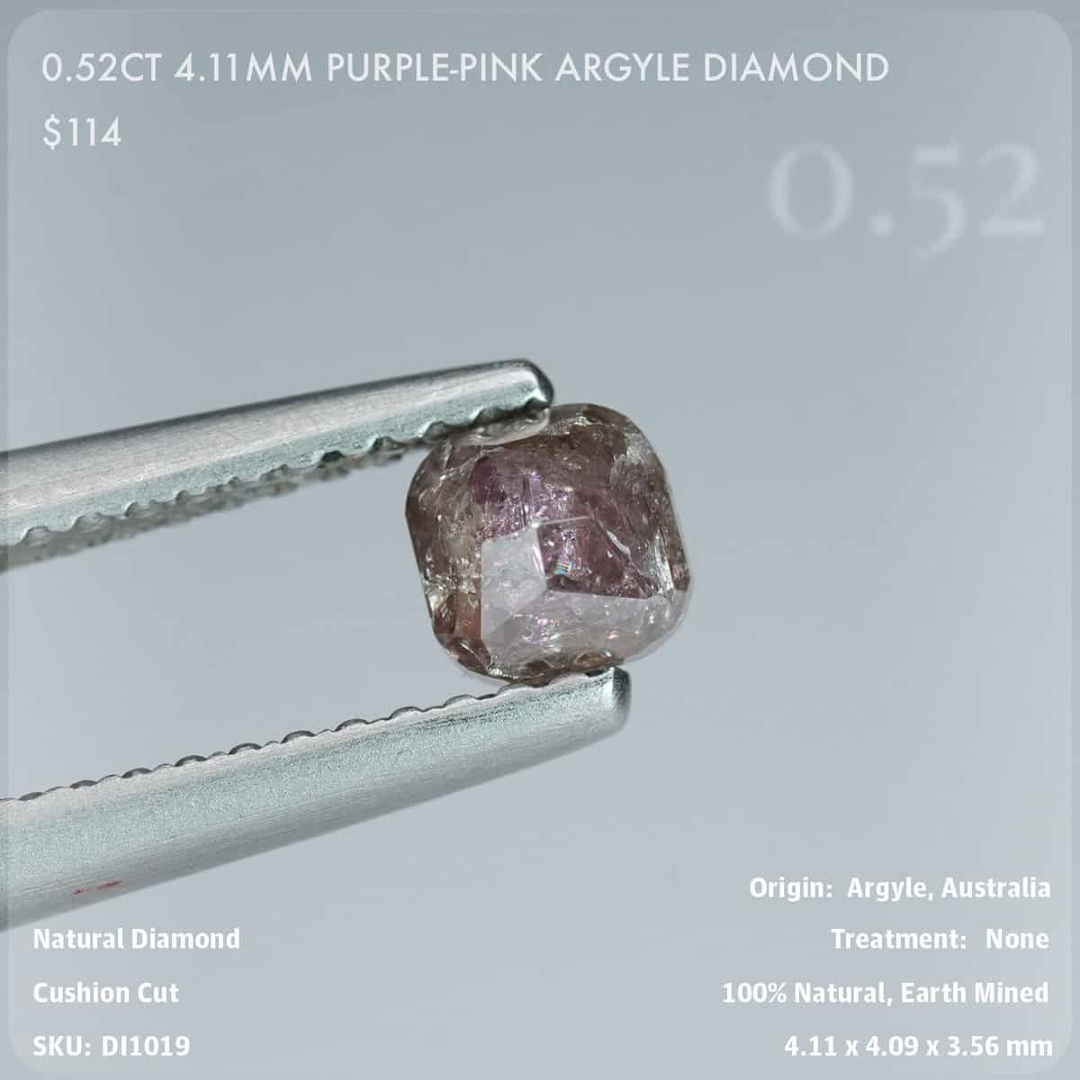 0.52CT 4.11mm Purple-Pink Argyle Diamond