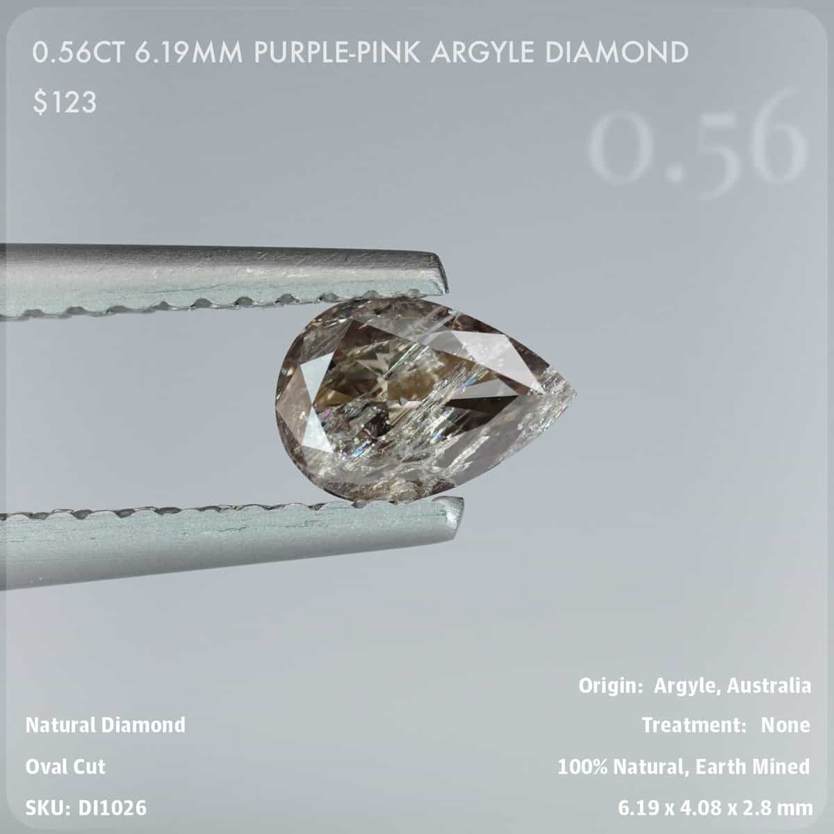 0.56CT 6.19mm Purple-Pink Argyle Diamond