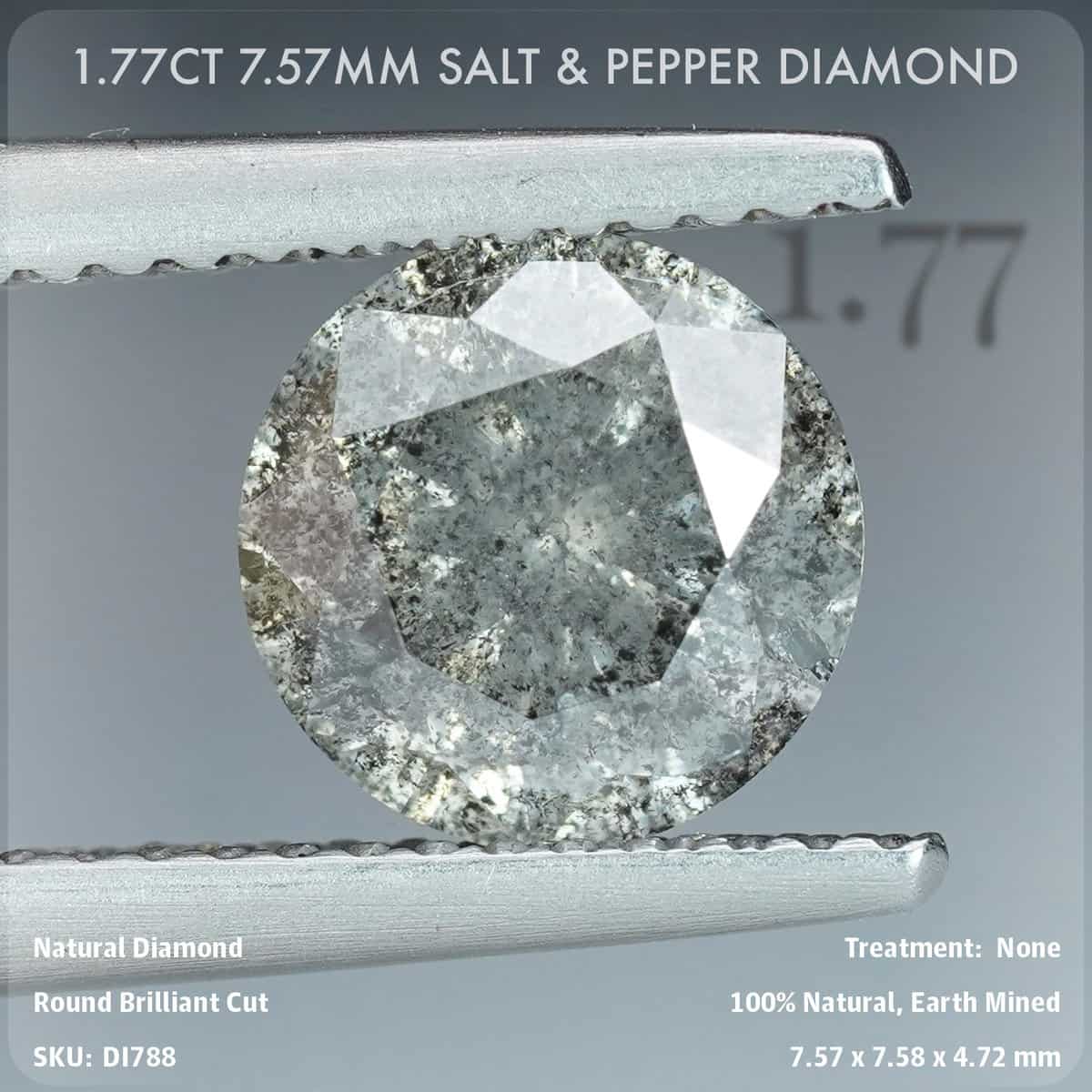 1.77CT Salt & Pepper Galaxy Diamond