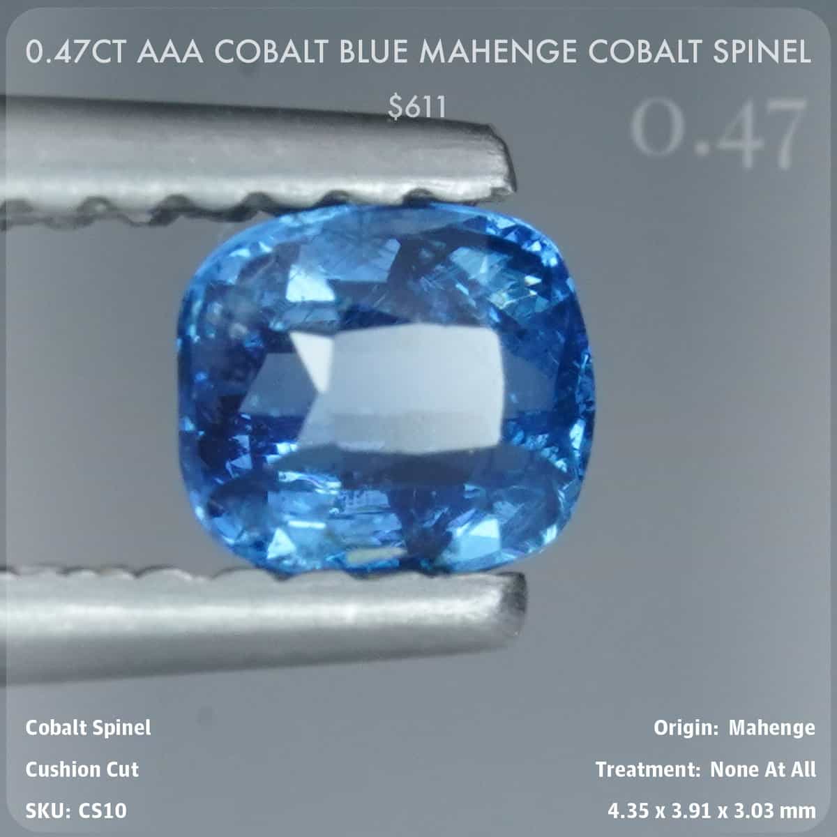 0.47CT AAA Cobalt Blue Mahenge Cobalt Spinel