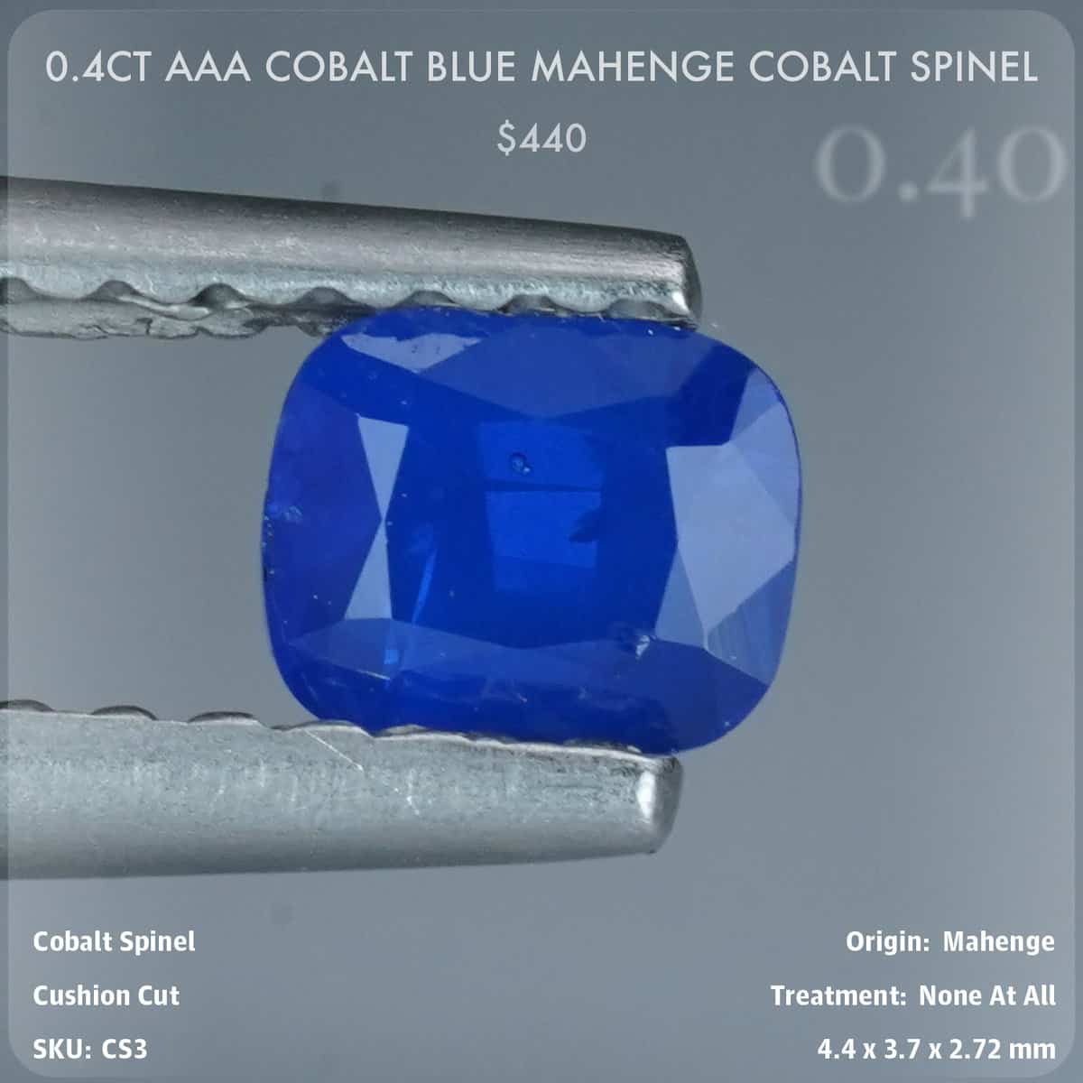 0.4CT AAA Cobalt Blue Mahenge Cobalt Spinel