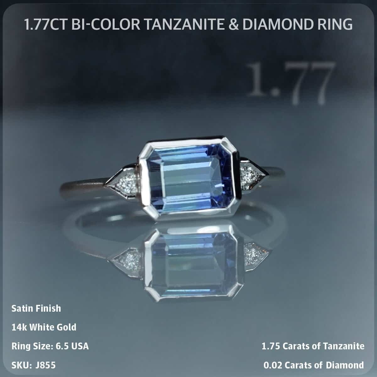 1.77CT Bi-Color Tanzanite & Diamond Ring