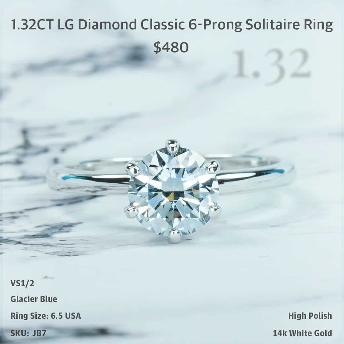 1.32CT LG Diamond Classic 6-Prong Solitaire Ring