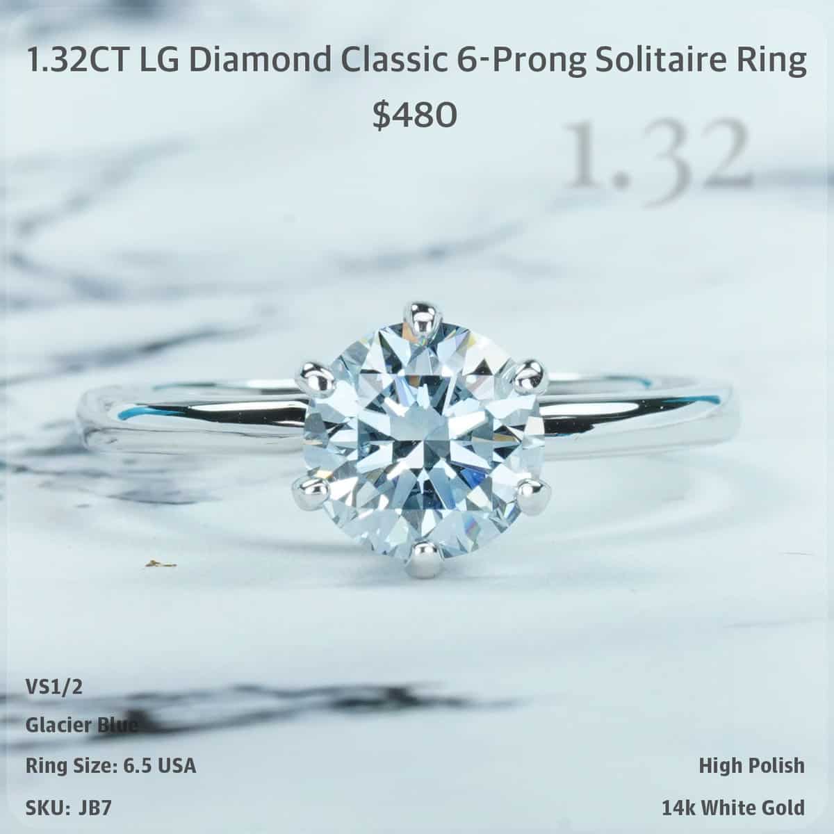 1.32CT LG Diamond Classic 6-Prong Solitaire Ring