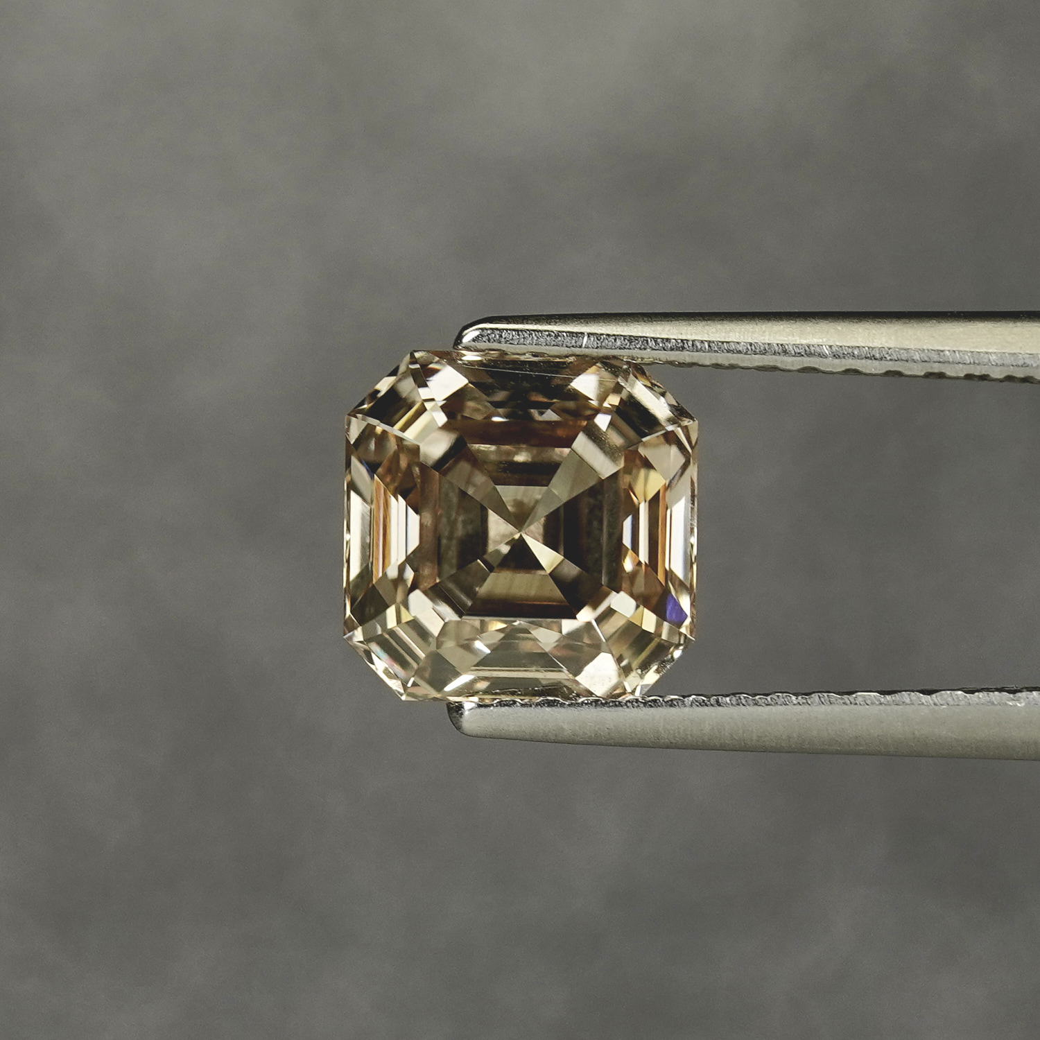 2.15CT Fancy Chamapgne Color Natural Asscher Cut Diamond