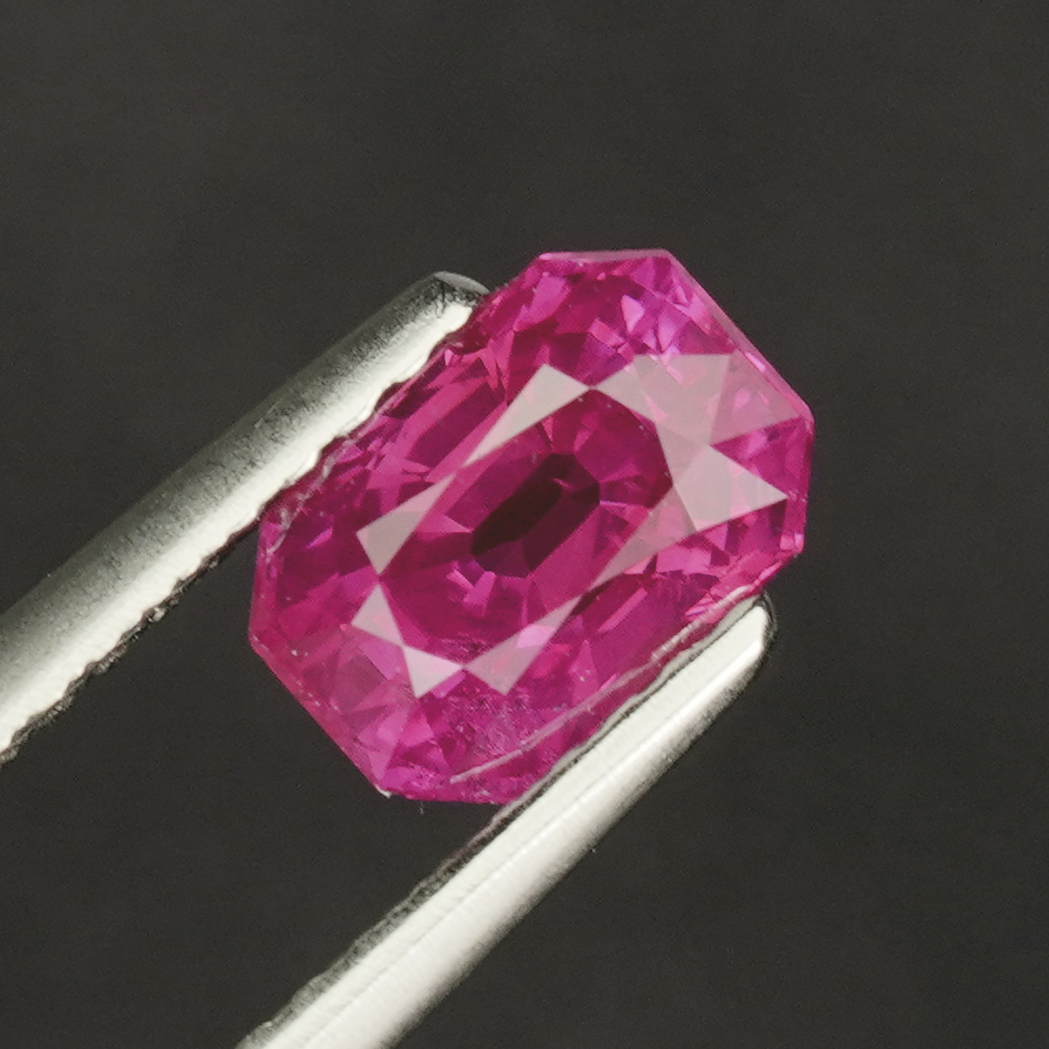 A 1.21CT Burmese Emerald Cut Ruby with Bright Red Color