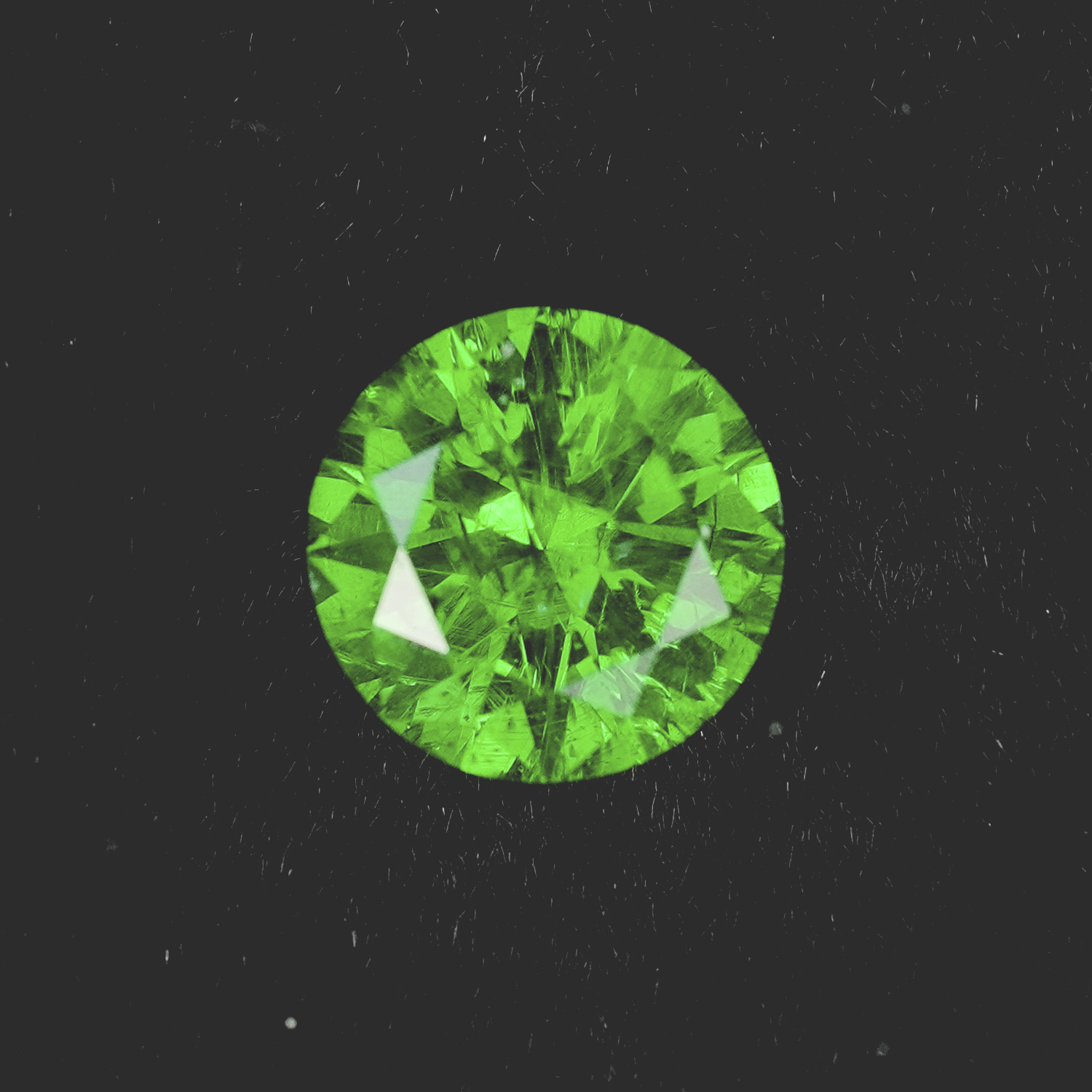 1.06ct Neon Green Demantoid Garnet Round Brilliant