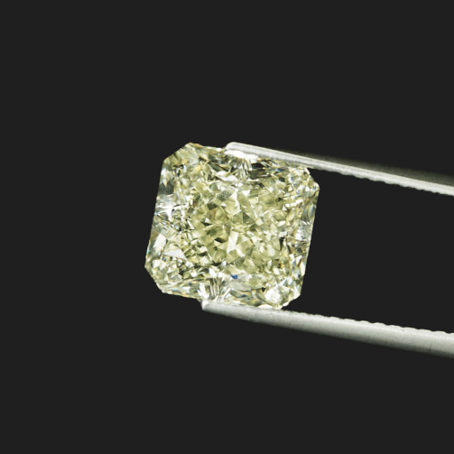GIA Certified 4.15CT Fancy Yellow Octagon Cut Diamond