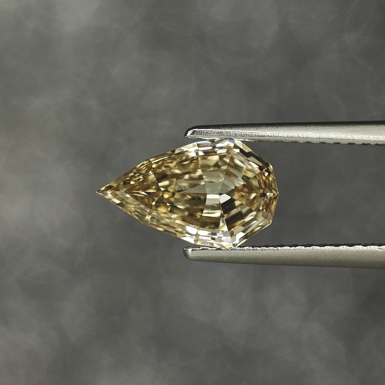 Stunning 1.68ct Geometric Fancy Yellow Pear Diamond