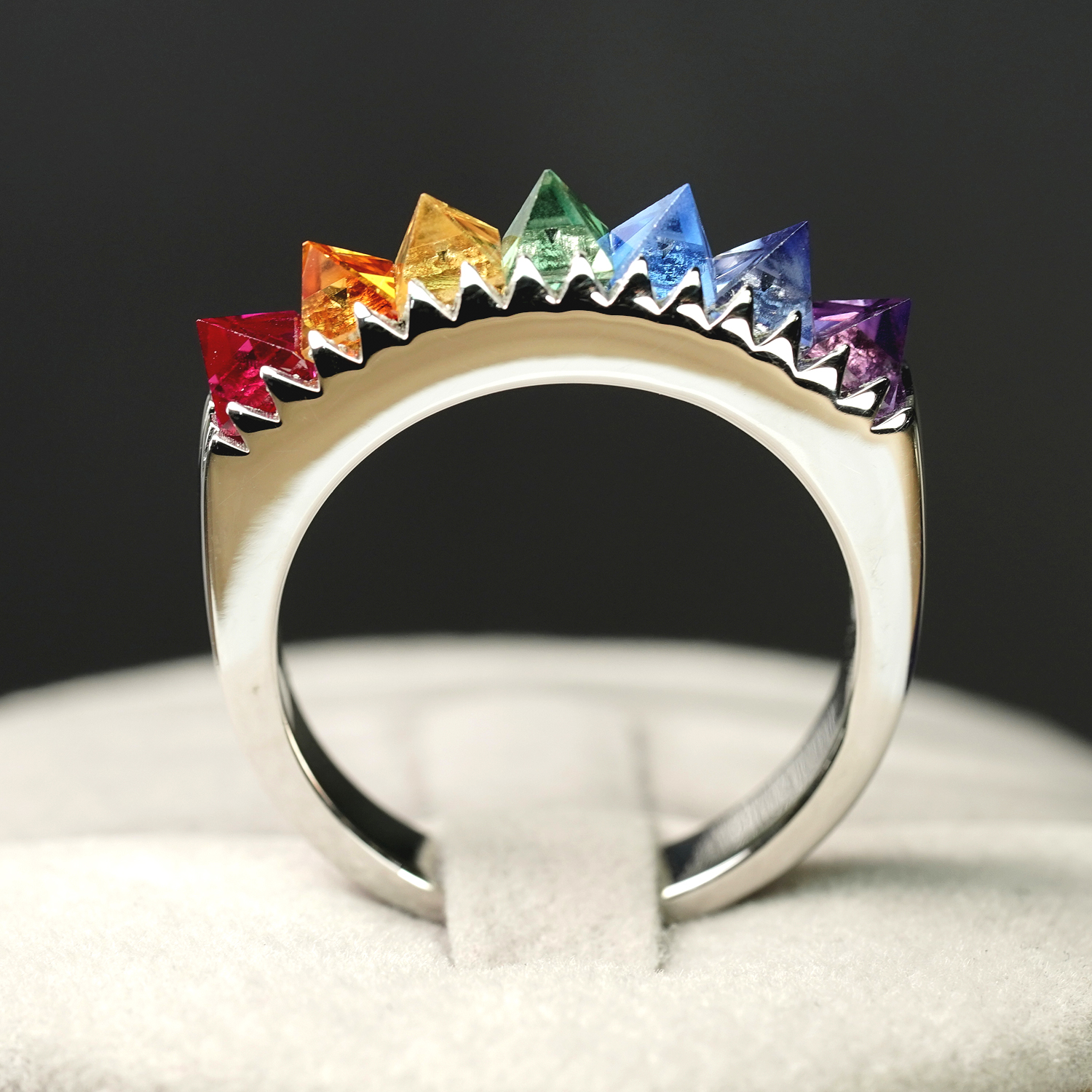 Rainbow Shard Silver Ring