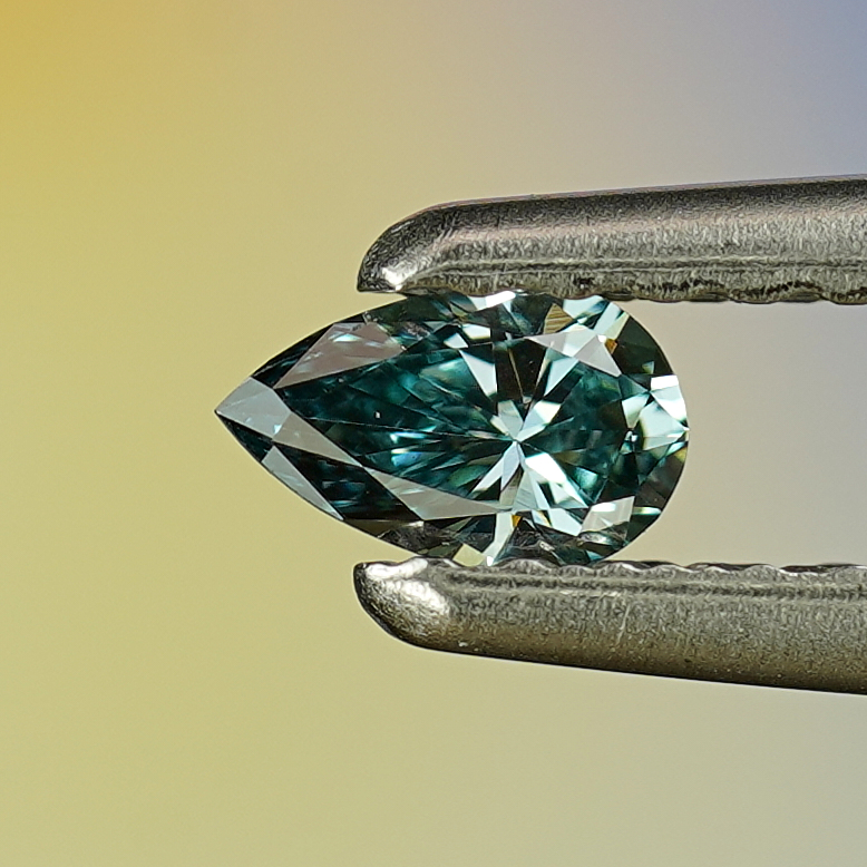 0.11CT Platinum Blue Pear Shape Fancy Color Lab Dimond