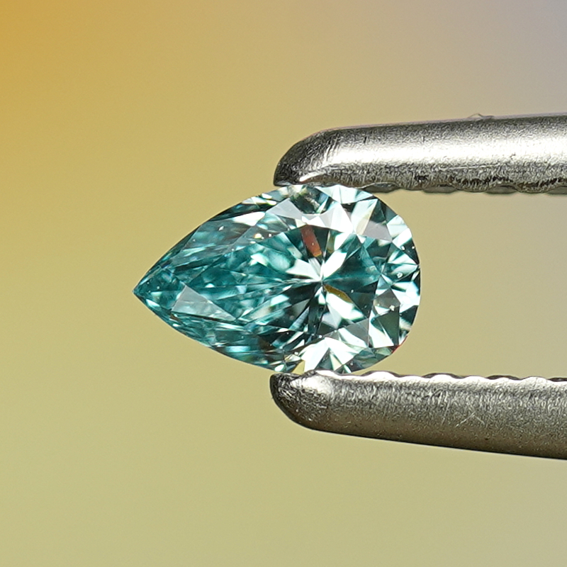 0.13CT Platinum Blue Pear Shape Fancy Color Lab Dimond