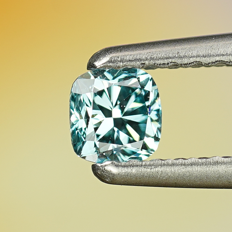 0.24CT Platinum Blue Cushion Fancy Color Lab Dimond